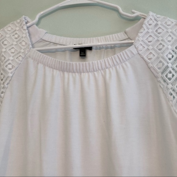 Talbots Petite white lace long sleeve top size large - Picture 2 of 9